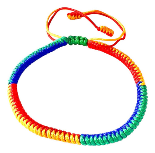 Pulsera Tibetana De Cuerda Para Protección Suerte Y Fortuna Color Colorida Diámetro 6 cm