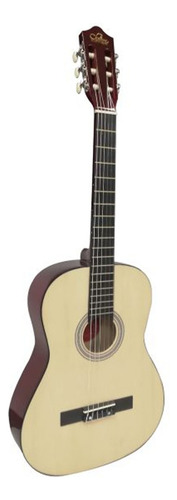 Guitarra Clasica Grande 39 Pulga Con Funda Sevillana Natural Gris