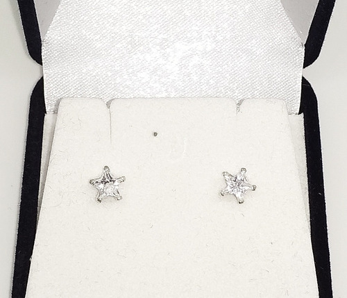 Caravanas De Plata 925 Y Zirconia Modelo Estrella