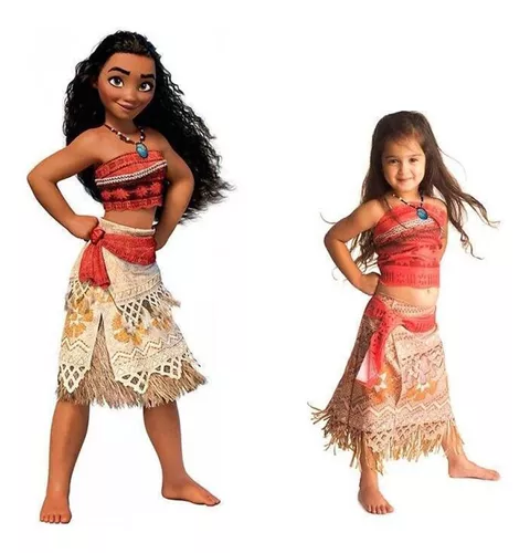 Roupa Infantil Adulta Feminina Moana Cosplay Vaiana