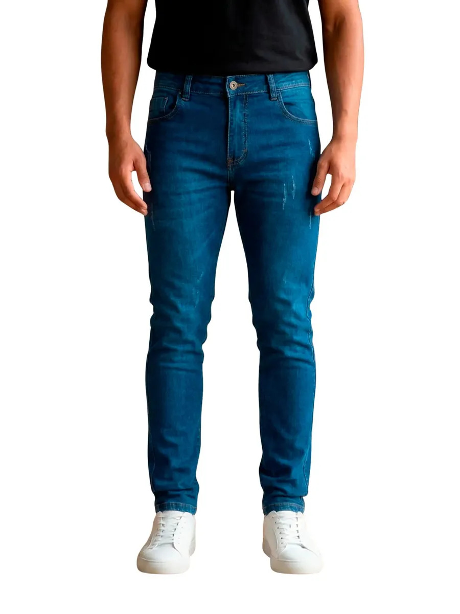 Calça Jeans Slim Com Elastano Tecido Premium Masculina Azul 42 Meteoro