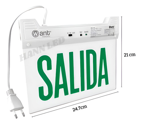 Letrero Led De Salida En Acrílico Transparente