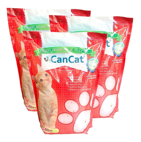 Piedras Sanitarias Para Gato Cancat Sìlica Rosas X3 = 11,4 L