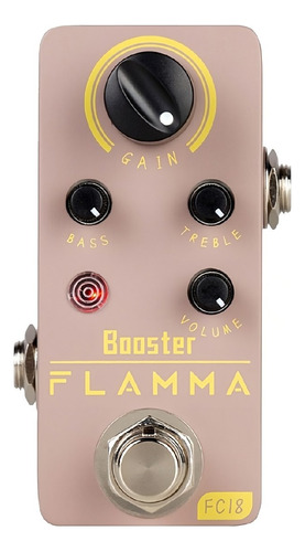 Pedal de reforço Flamma Fc18 Mini para guitarra rosa