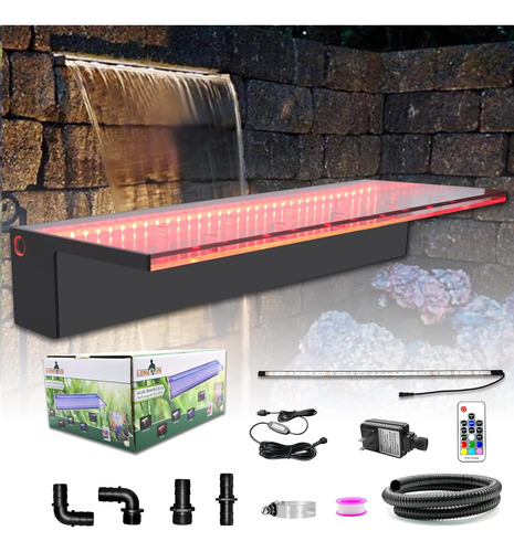 Fuente De Piscina Exterior Luz Led Multicolor, Caída D...