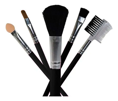 Set 5 Brochas Pinceles Maquillaje Viaje Make Up Profesional