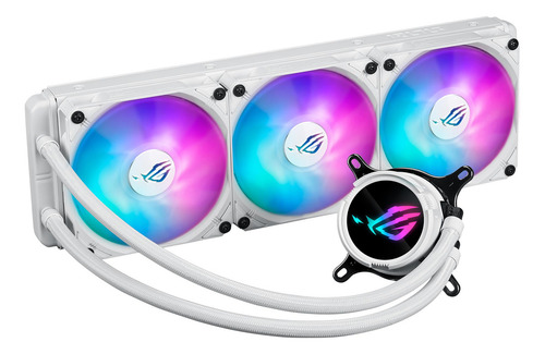 Asus Rog Strix Lc Iii 360 Argb White Edition - Enfriador Líquido Para Cpu Todo En Uno Con Bloque De Agua Giratorio De 360°, La Bomba Gen7 V2 De Asetek, Ventiladores Rog Argb Premium Y Más De 10