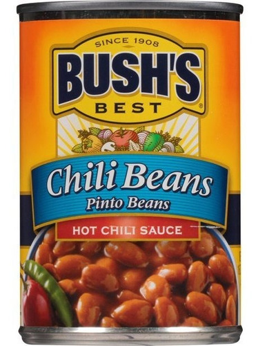 Bush's Hot Chilli Beans Pinto Beans 454grs.