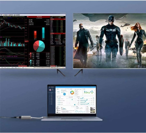 Hub Usb C Para Conectar 2 Pantallas Monitores A La Notebook