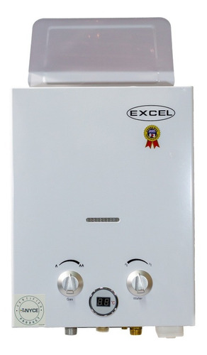 Calentador de paso 5.5  Excel  Cobremax Gas Natural Blanco