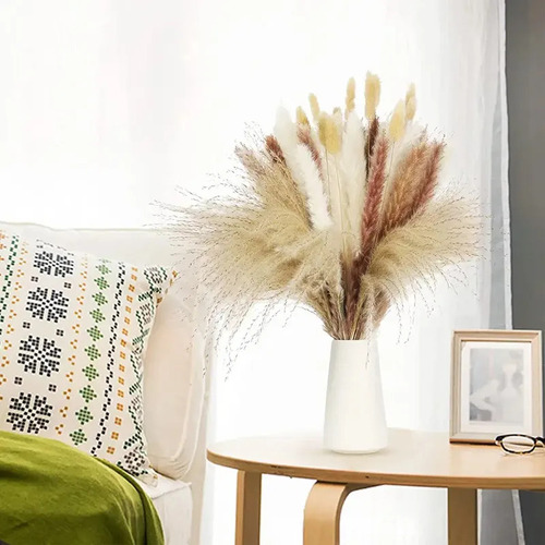 110 Peças De Capim-dos-pampas Secos Para Decoração De Casame