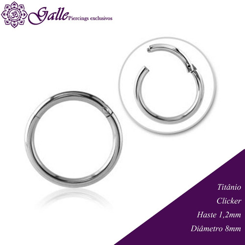 Piercing Clicker Titânio Argola