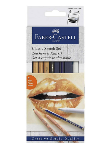 Faber-castell Kit Dibujo Classic Sketch Pastel 6 Piezas