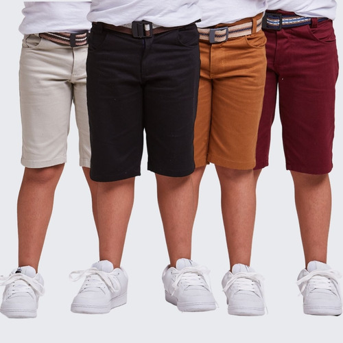 Kit 4 Bermuda Shorts Infantil Jeans Menino Masculino Juvenil