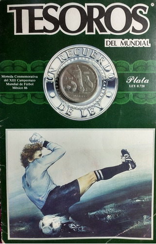 Moneda 50 Pesos Tesoros Del Mundial México 86 Plata