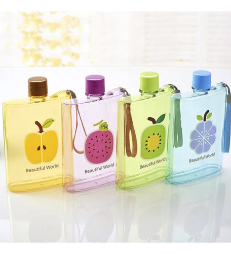 Botella Agua 350ml Frutas Kawaii Regalo Lonchera Escolar