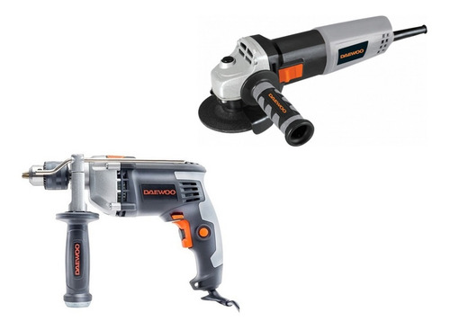Imagen 1 de 9 de Combo Taladro 13mm 850w + Amoladora 115mm 760w Daewoo Kit