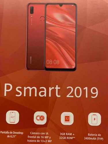 Celular Huawei Lte Pot-lx3 P Smart 2019 Rojo + Protectores | Envío gratis