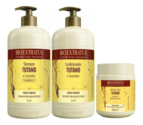 Kit Tutano Shampoo + Condicionador Lt + Banho De Creme 500g