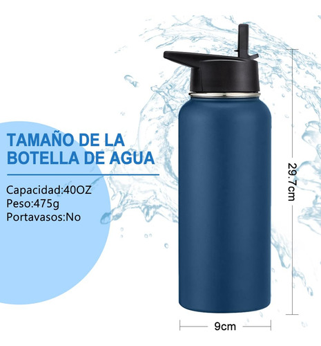 40oz Termo De Acero Inoxidable A Prueba De Fugas Con 3