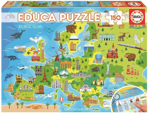 Puzzle 150 Piezas Mapa Europa Rompecabezas Didactico Educa