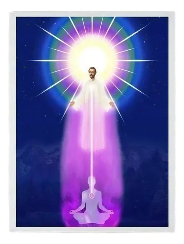 Cuadro Saint Germain con forma de llama violeta, marco blanco, 45 x 34 cm |  MercadoLibre