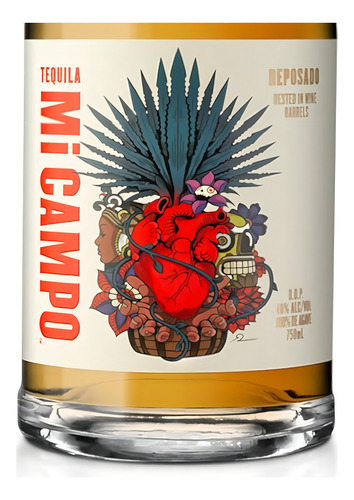 Pack De 12 Tequila Mi Campo Reposado 750 Ml