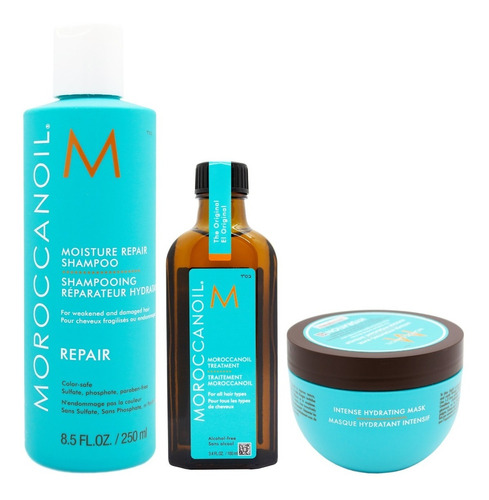 Moroccanoil Kit Shampoo + Mascara X 250 + Aceite Argan X 100