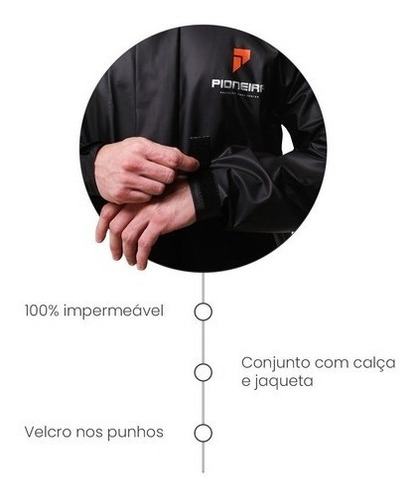 Capa Moto Chuva Impermeavel Pioneira Storm Linha Combate Pvc