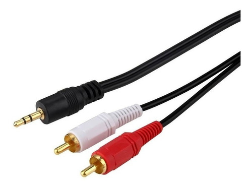 Cabo de áudio Mini Plug 3.5 A 2 Rca 3 Mts Kolke 600189