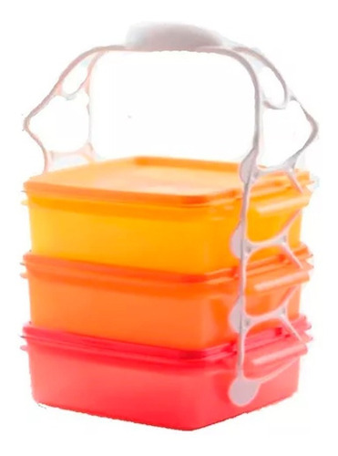 Porta Viandas Naranja  Set X 3  Tupperware