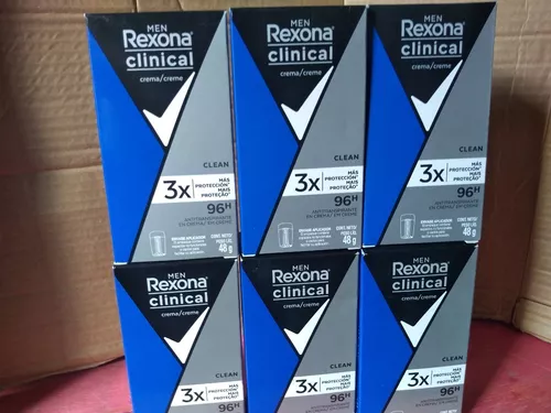 Desodorante Creme Rexona Clinical Masculino Clean Azul - Embalagem