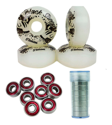 Rodinha Skate Black Sheep 97a 53mm E Rolamento Abec 5