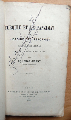 Turquie Et Le Tanzimat Historie Des Réformes Ed. Engelhardt