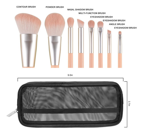 Sistema Profesional Del Cepillo Del Maquillaje, 8 Cepillos C