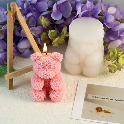 Moldes Para Velas De Aromaterapia Con Forma De Oso Rosa Para
