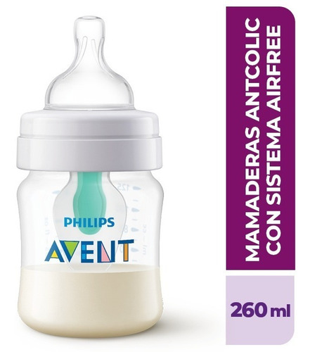Imagen 5 de 8 de Mamadera Anticolico Philips Avent Airfree 260ml +1 M 81314