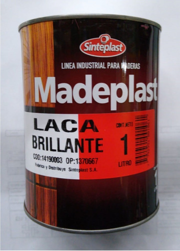 Laca Nitrocelulosica P/ Madera Madeplast - Sinteplast X 4 Lt