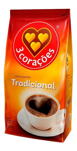 Café Torrado E Moído Tradicional 3 Corações 250g Loja