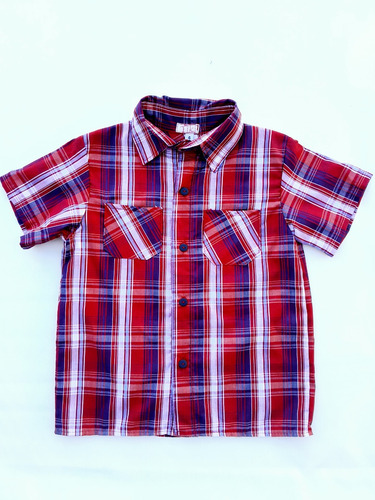 Camisa Tiki Niño Infantil Escocesa Con 2 Al 16