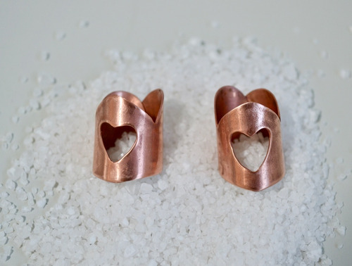 Anillo Corazon En Cobre, Tamaño Ajustable, Diseño De Autor