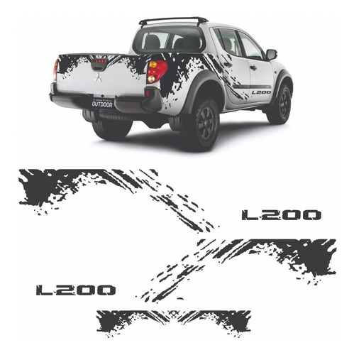 Calco Camioneta Lateral Mitsubishi L200 Rally Completa  