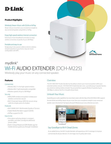 D-link Extensor D Audio Wi-fi Repetidor Inalambrico Dch-m225