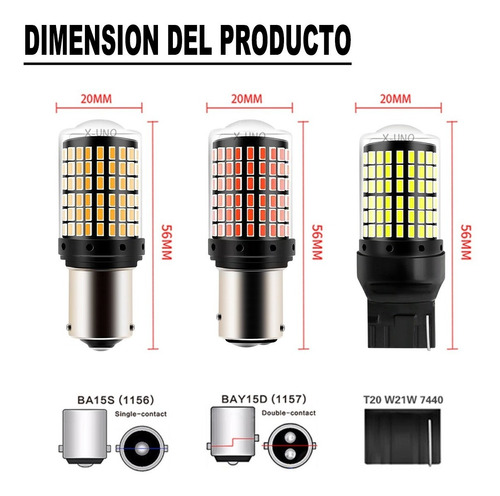 Imagen 7 de 7 de 2 Focos Led 144 Smd Direccional Reversa Stop 1156 7740 1157