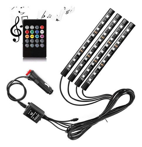 Luces Interiores De Coche, 4 Unidades, 36 Led, 12 V, Multico