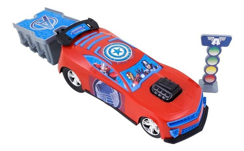 Brinquedo Carro Com Disparador Avengers Vermelho Menino
