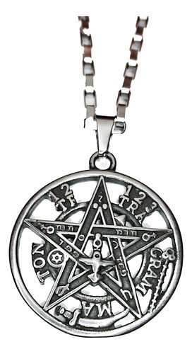 Colgante Premium Tetragrammaton Pentaculo Acero Dije + Cad 