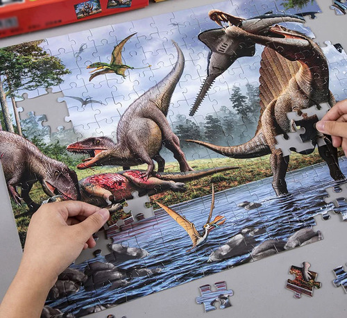 Rompecabezas Volcán Dinosaurio 1000 Piezas + Pegamento Polvo