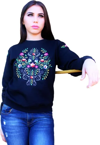 Sudadera Bordada Haydee Flores Mexicanas