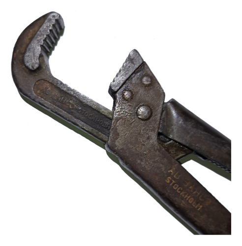 Llave Stilson Para Caño Bahco 141 Antigua 100 Años - Sweden Gris Oscuro (Usado)